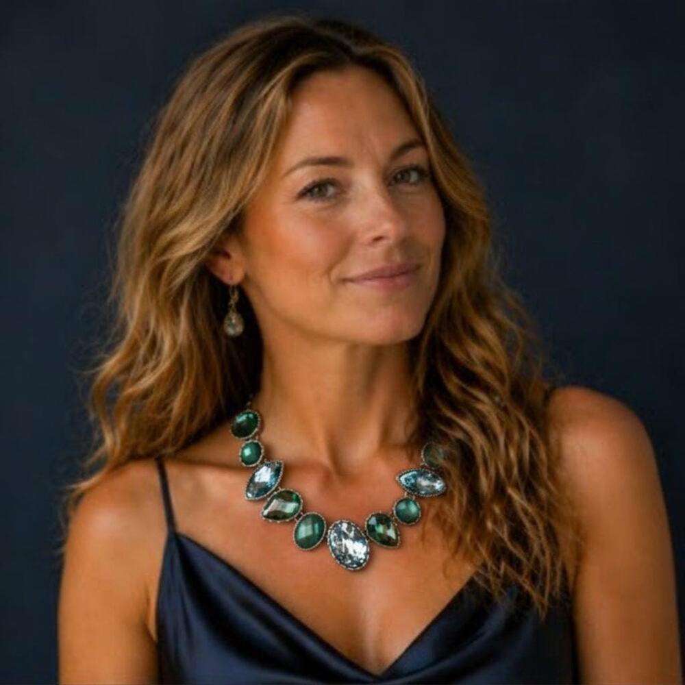 Simply Vera Wang Green Crystal Statement Necklace